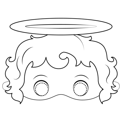 Angel Mask Coloring Page